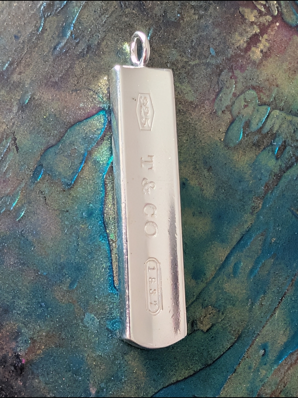 Retired 2001 Tiffany & Co. 925 T & CO 1837 Bar Pendant No Chain - Picture 7 of 10